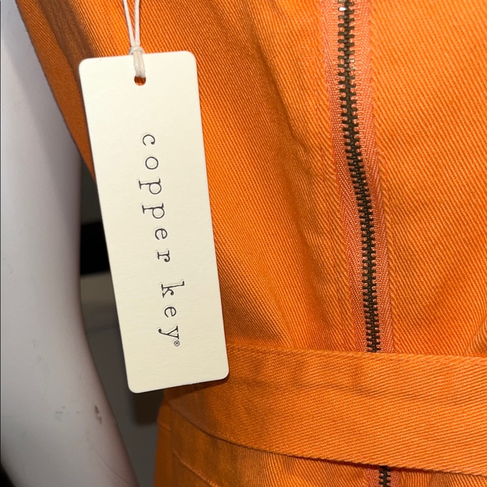 Women's Orange Jumpsuit made by copper key beautiful orange bright size large - Picture 11 of 16